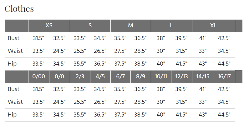Size-ALL | Size Charts